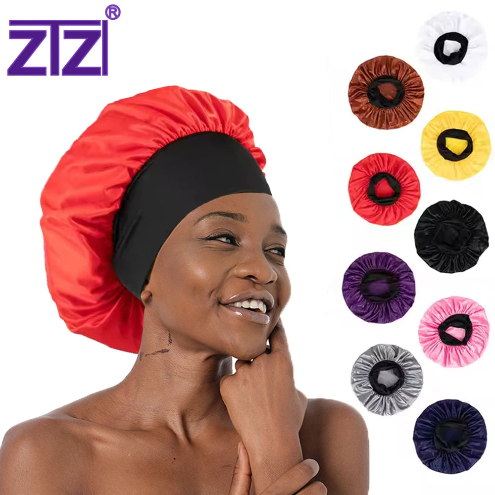 ZTZI Factory Wholesale Custom Bonnet With Logo and  Double Layer Custom Silk Hair Satin Bonnet