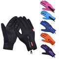 Touch Screen Men and Women Winter Riding Bike Keep Warm Leather Full Finger Waterproof Breathable Sports Gloves