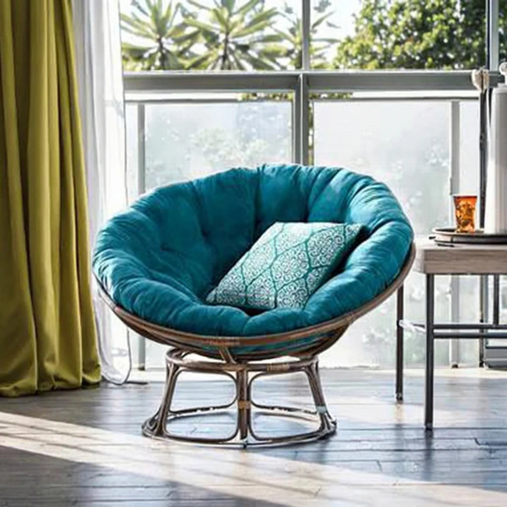 Rattan Eggs Moon Chair Cushion Plain Microfiber Knitted Polyester Flame Retardant Waterproof Removable Washable Seat Cushion