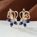 CAOSHI Wholesaler Women's Gold Plated Earring for Vintage Flower Design 3A Zircon Fashion Party Hoop Earrings Jewelry for Women