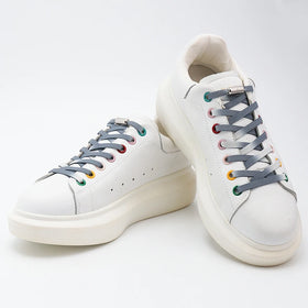 Elastic Polyester Shoelaces with Flat Rotating Metal Capsule Lock No-Tie Design for Easy On/Off