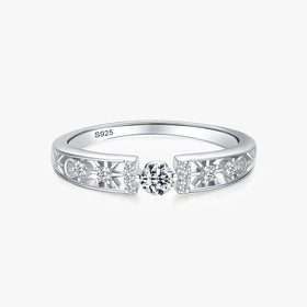 Ailmay 100% Real 925 Sterling Silver Line Clear CZ Finger Rings Geometric Line Rings for Women Classic Wedding Statement Jewelry
