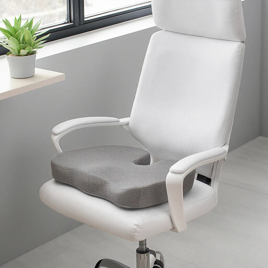 New Design Pressure Relief Soft Memory Foam U-Shape Hemorrhoid Chair Seat Cushion Luxury Polyester Velvet Fabric Removable