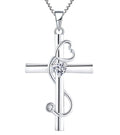 Qingxin Custom Minimalist Engagement Wedding Party Pendant Women Layer Zirconia Fine Jewelry Dainty 925 Sterling Silver Cross