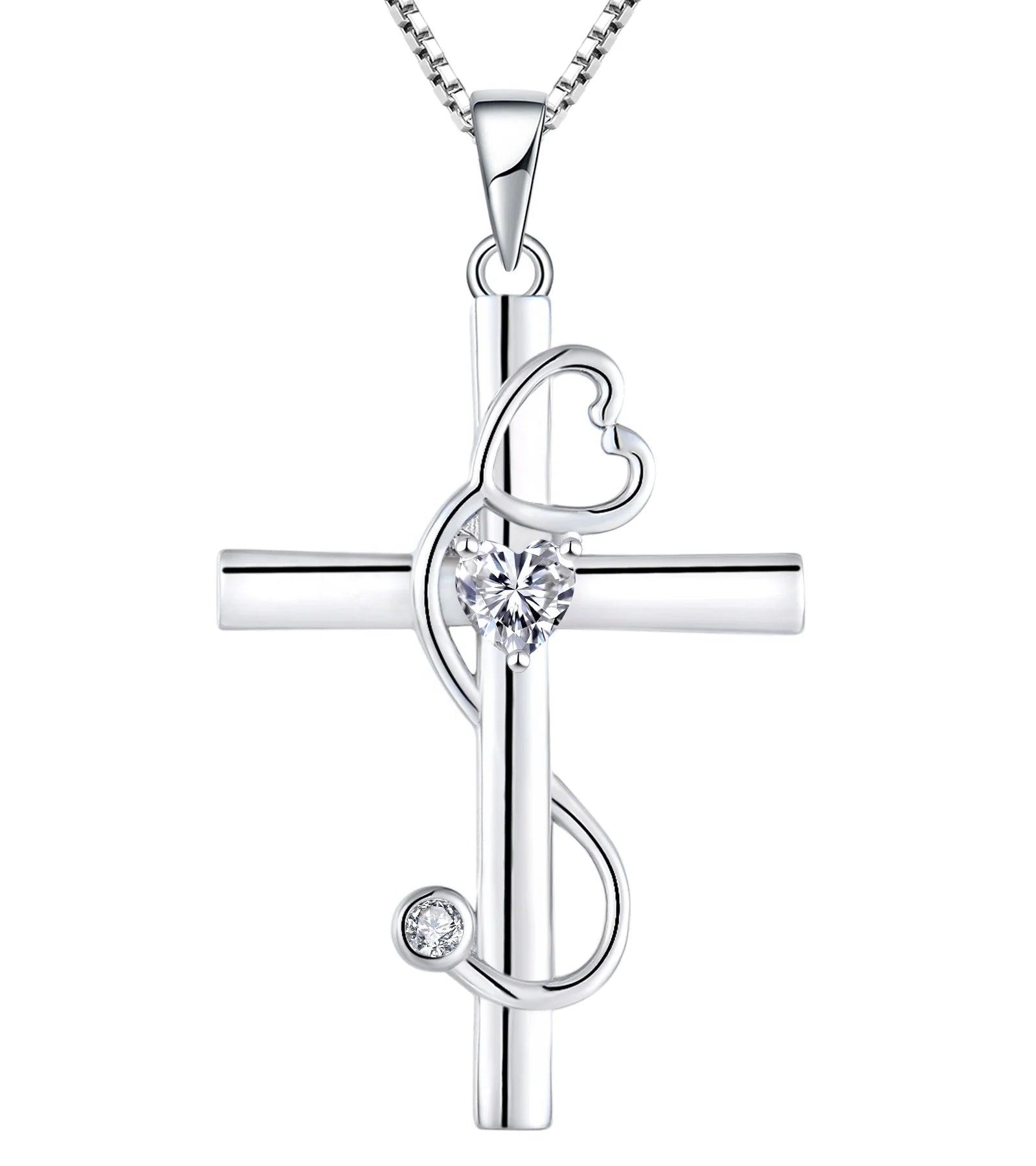 Qingxin Custom Minimalist Engagement Wedding Party Pendant Women Layer Zirconia Fine Jewelry Dainty 925 Sterling Silver Cross