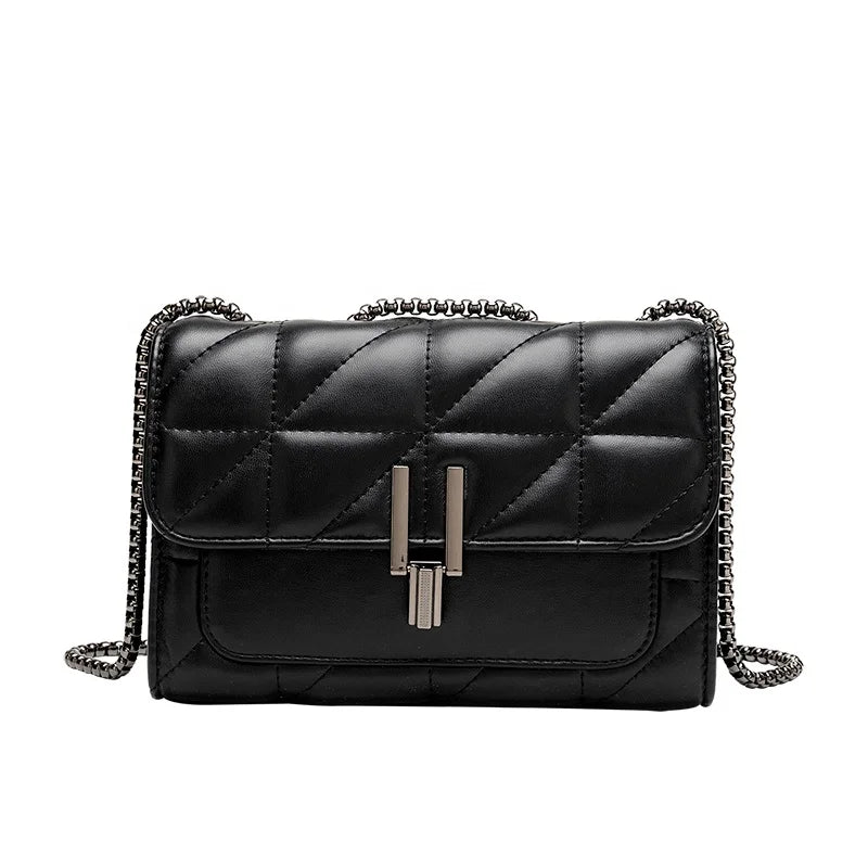 MIYIN Hot Selling Embroidered Women's PU Leather One Shoulder Messenger Bag Large-capacity Lock Chain Small Square Crossbody Bag MegaBDM