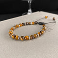 New Style 6.5mm Natural Tiger Eye Crystal Beaded Weaving Bracelet Fashion Unisex Jewelry for Holiday Gift Bracelets & Bangles