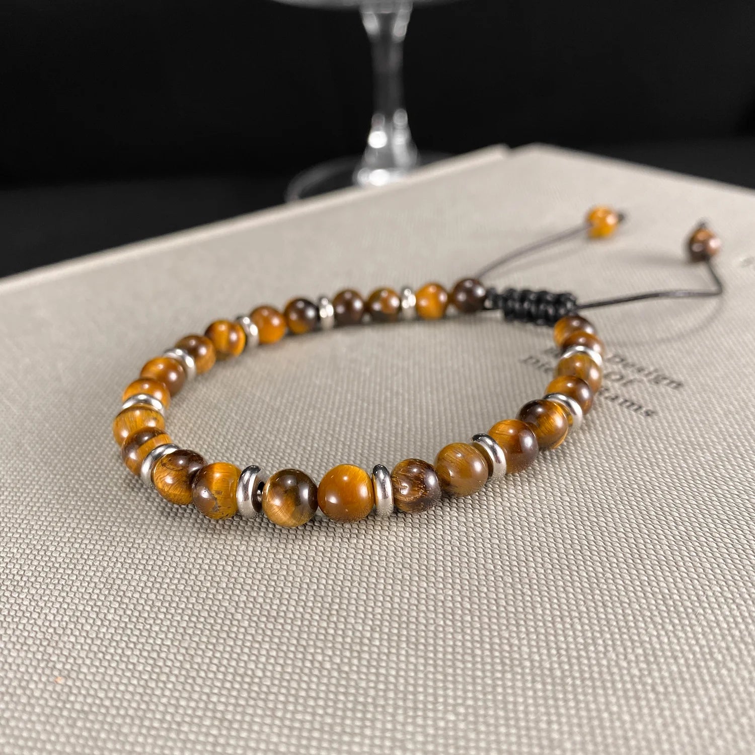New Style 6.5mm Natural Tiger Eye Crystal Beaded Weaving Bracelet Fashion Unisex Jewelry for Holiday Gift Bracelets & Bangles