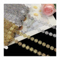 Gold Silver Round Ring Acrylic Rhinestones Lace Diy Garment Costume Dress Decorative Headwear Embellishment Beaded Fabric Trims