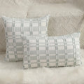 Nordic Simple Style Pillowcase Solid Color Sofa Lumbar Cushion Cover Cotton Linen Flower Cutting Craft Throw Pillow Cover