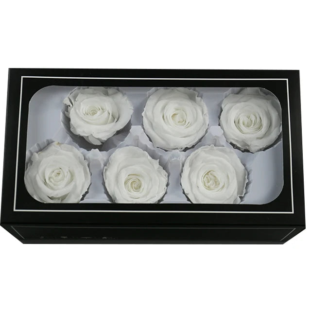 Factory Sale Real Touch Eternal Rose 5-6 cm Preserved Everlasting Roses Flower Head in Roses  Boxes  for Christmas Occasions