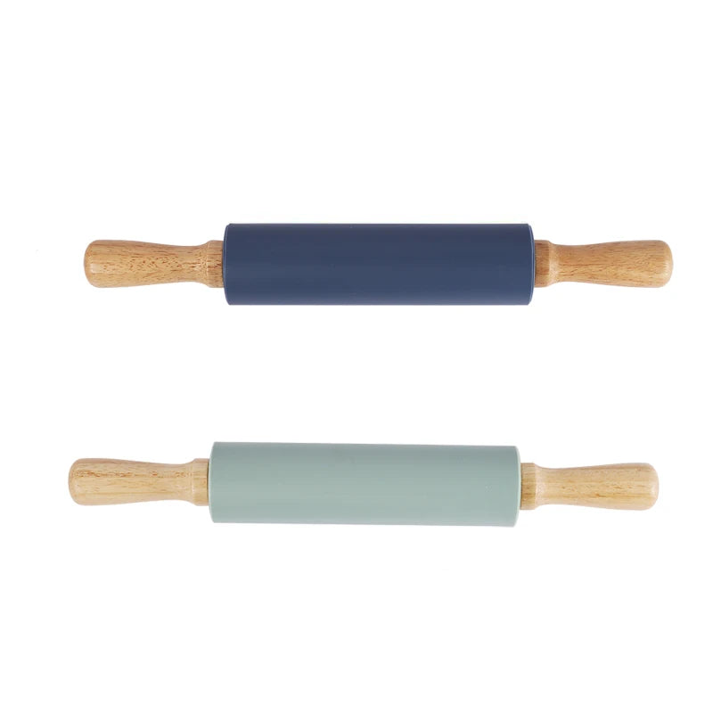 Baking Tools Wood Handle Flour Bread Dough Rolling Rod Stick Non-stick Silicone Rolling Pin