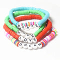 Handmade Bohemian Soft Clay Polymer Acrylic Inspire Me Handcrafts Aesthetic Bracelet Stackable Bracelets Jewelry