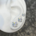 Classic 14K 18K Gold Plated 925 Sterling Silver Fine Jewelry 3mm-10mm Vvs Moissanite Diamond Screw Back Stud Earrings Men Women