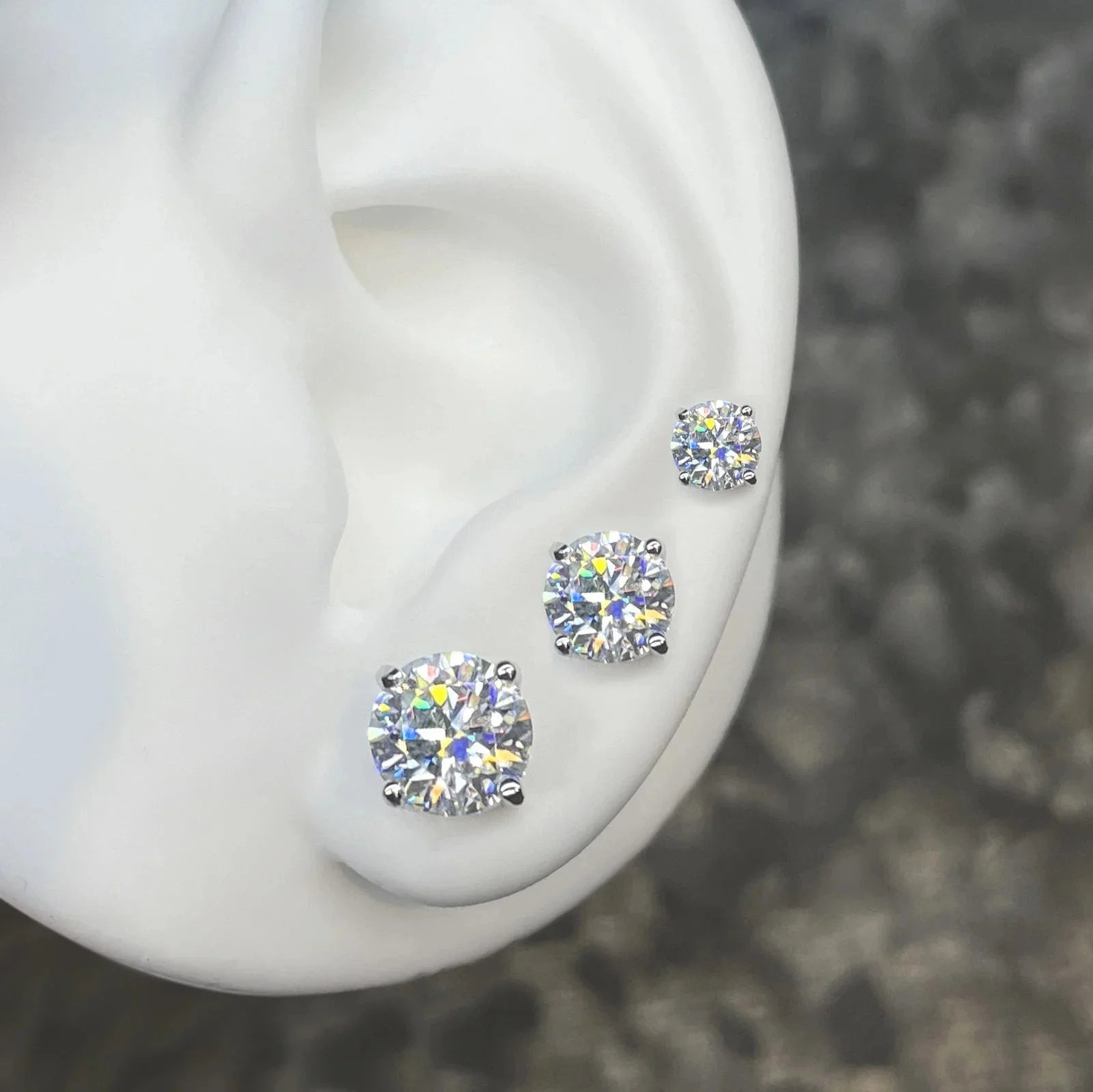 Classic 14K 18K Gold Plated 925 Sterling Silver Fine Jewelry 3mm-10mm Vvs Moissanite Diamond Screw Back Stud Earrings Men Women