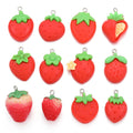 12 Styles Red Strawberry Charm for Earring Necklace Pendants DIY Craft Jewelry Making Accessories W349
