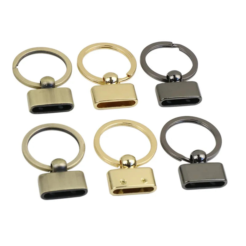 19mm Screw Car Leather Diy Key Ring Fur Ball Ornament Pendant Keychain Metal Head Luggage Accessories Flat Wire Key Clasp