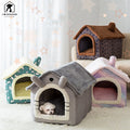 Foldable Deep Sleep Pet Cat House Indoor Winter Warm Cozy Kennel Tent Chihuahua Cat Nest Cushion Removable Pet Products Basket