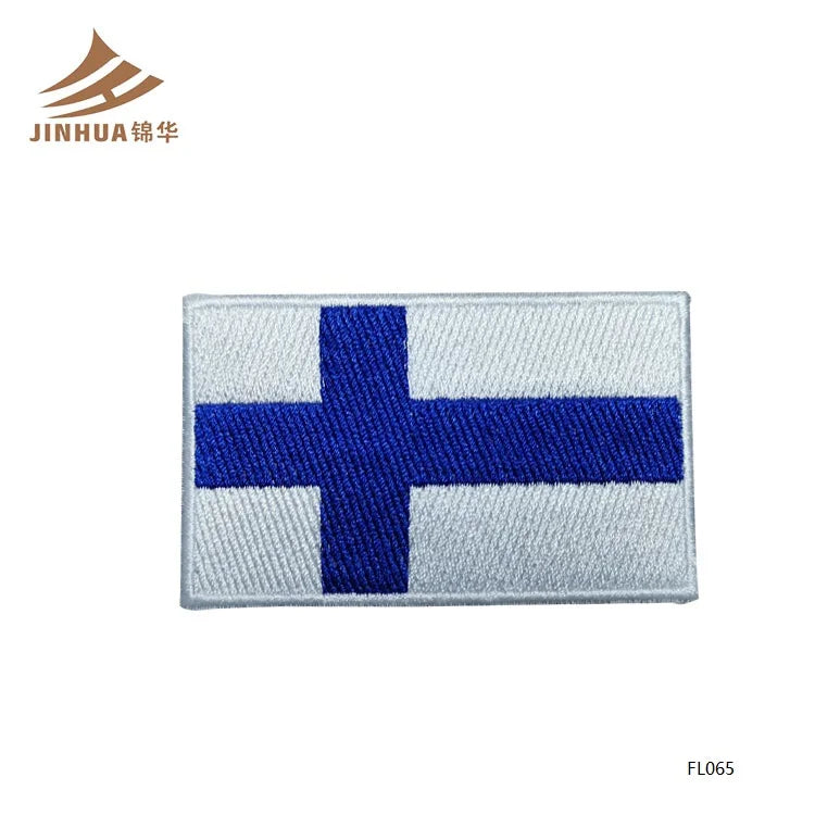 Customized Nation Country Flag Patches Badge Iron-on Embroidered Fabric with 3D PVC Felt Material Backing