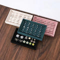 Fashion Velvet Multi Slots Ring Display Tray Earrings Jewelry Counter Display Plate Bracelet Jewelry Window Tray