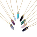 Factory Wholesale New Girls' Diamond Moon Hexagonal Column Pendant Necklace Zinc Alloy Clavicle Link Chain Jewelry