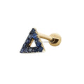 Cute Smaller AU585 14k Gold Jewelry Stud Earrings Sapphire Pure Gold Earrings Fine Jewelry Wholesale