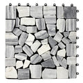 Natural Colored Stone Outdoor Decking Tile-Interlocking Brushed European Design Waterproof & Anti-slip TAP & GO
