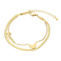 AA00567 Dainty Foot Jewelry Fashion 18k Gold Plated Stainless Steel Love Heart Anklet Bracelet for Women