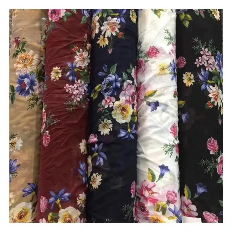 75D Printed Ultra Light 100% Polyester Water Resistant Chiffon Fabric for Girls' Garment & Lining