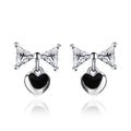 Tianyu Gems Silver Earrings Stud DEF VVS1 Taiangle Cut Moissanite Heart Design S925 18k White Gold Plated Stud Earrings