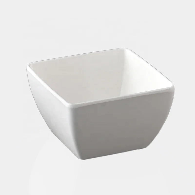 Factory Production Restaurant Dinnerware Ice Cream Serving White square Melamine Mixing Bowl