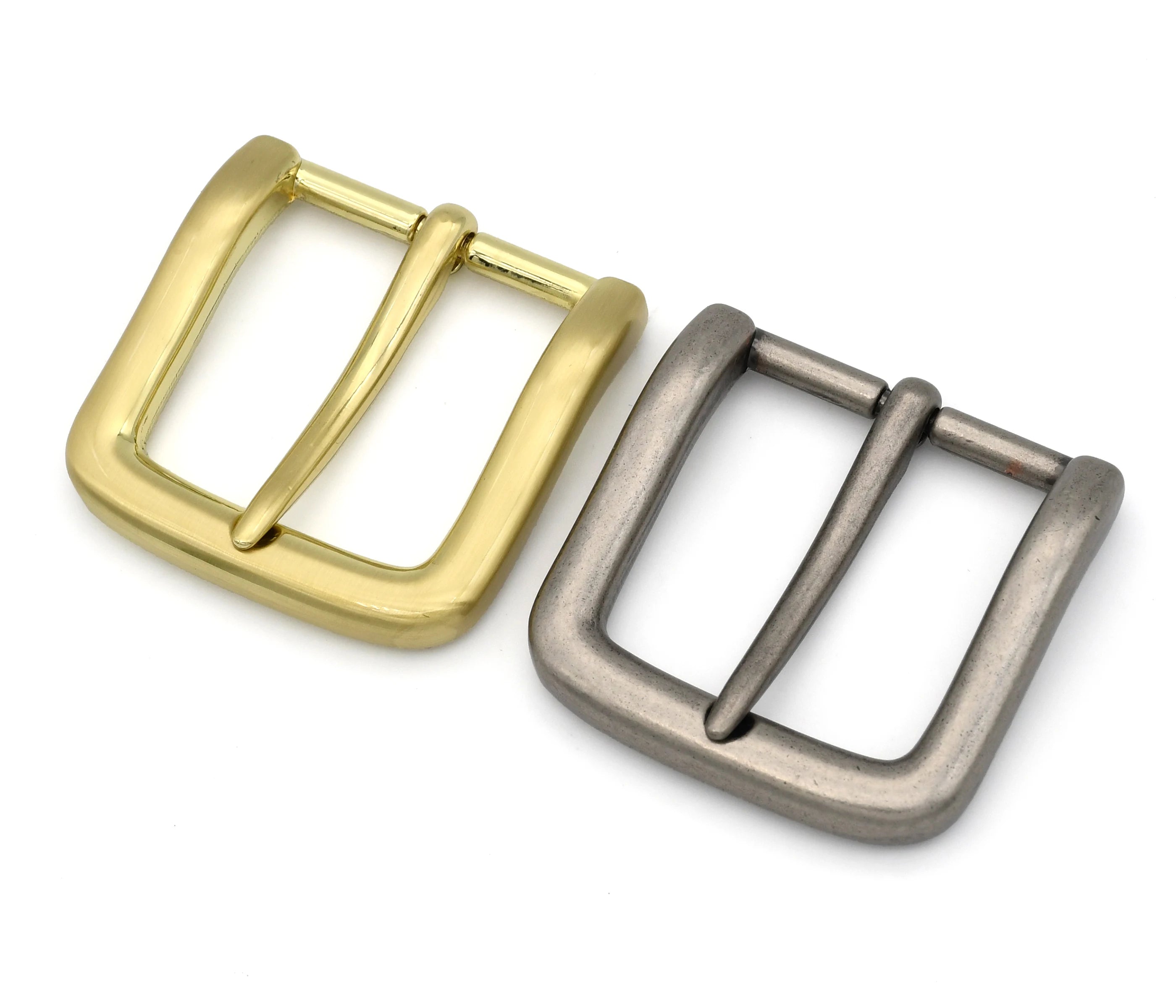 Metal 4cm Belt Buckle Men's Casual End Bar Heel bar Single Pin Belt Half Buckle Leather Craft Jeans Webbing for 37-39mm Belt