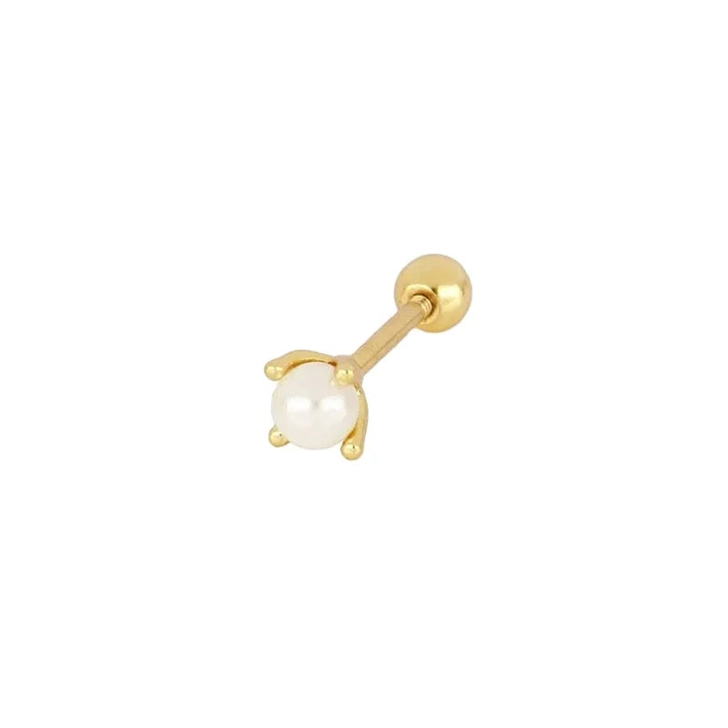 Single Mini Stone Dainty 925 Sterling Silver Stud Earring Fashion Jewelry Wholesale