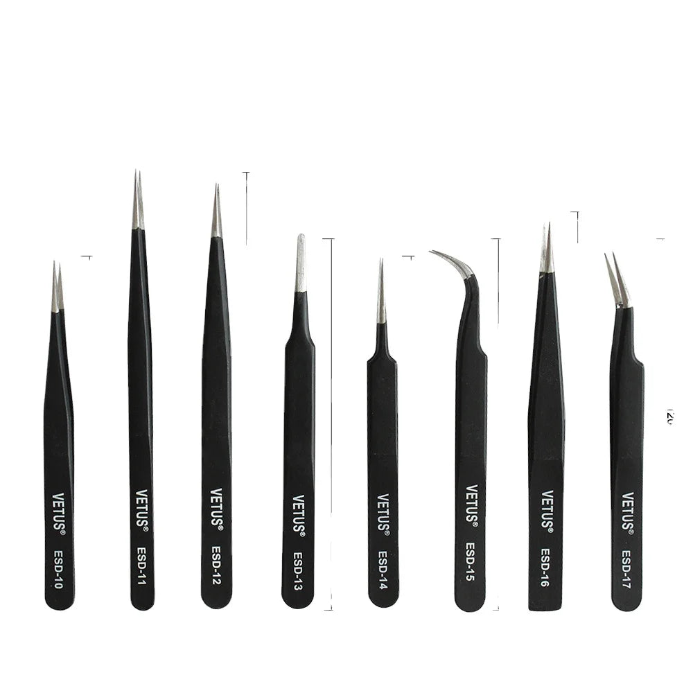 Tool Tweezers Vetus Beauty  ESD Tweezers 5b Antistatic  ESD-10 ESD-11ESD-12 ESD-13 ESD-14 ESD-15 ESD-16 ESD-17 VETUS Tweezers