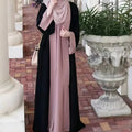 Stylish Double Layered Black Dubai Wholesale Abaya Turkish Modest Islamic Clothing Dubai Elegant Open Abaya Women Muslim Dress MegaBDM