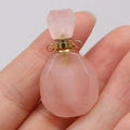 Hongzhuo Classic Vial Necklace Jewelry Gifts Healing Crystals Natural Stone Faceted Rose Quartz Perfume Bottle Pendant