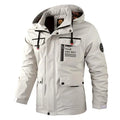 Custom Men's Winter Jacket with Stand Collar Waterproof Canvas Windbreaker Puffer with Solid Zipper Warm and Stylish