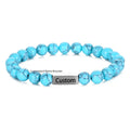 Stainless Steel Rectangle Beads Unisex Beaded Handmade Custom Bead Bracelets Turquoise Classic Gift Jewelry