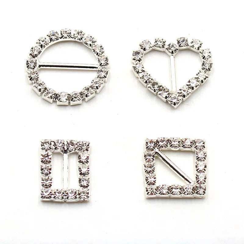 Fashion Style Heart Shape Circle Square Crystal Rhinestone Metal Crystal for Clothes