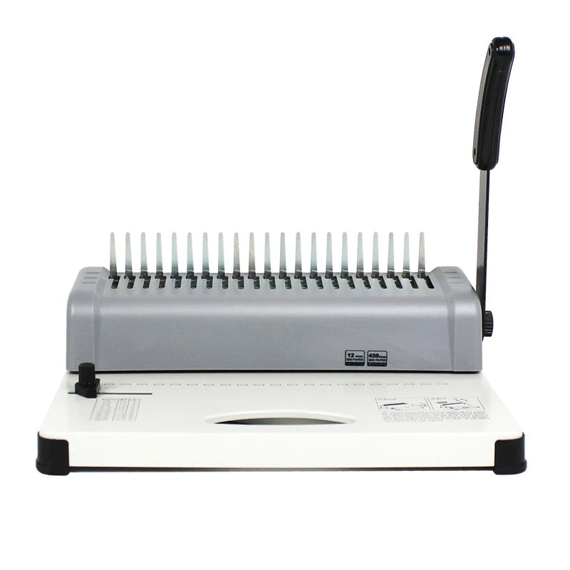21-Tooth 21-Hole Manual Binding Machine Compatible with 10-Hole Binder Strips Punching for File Documents Booklets Test Papers