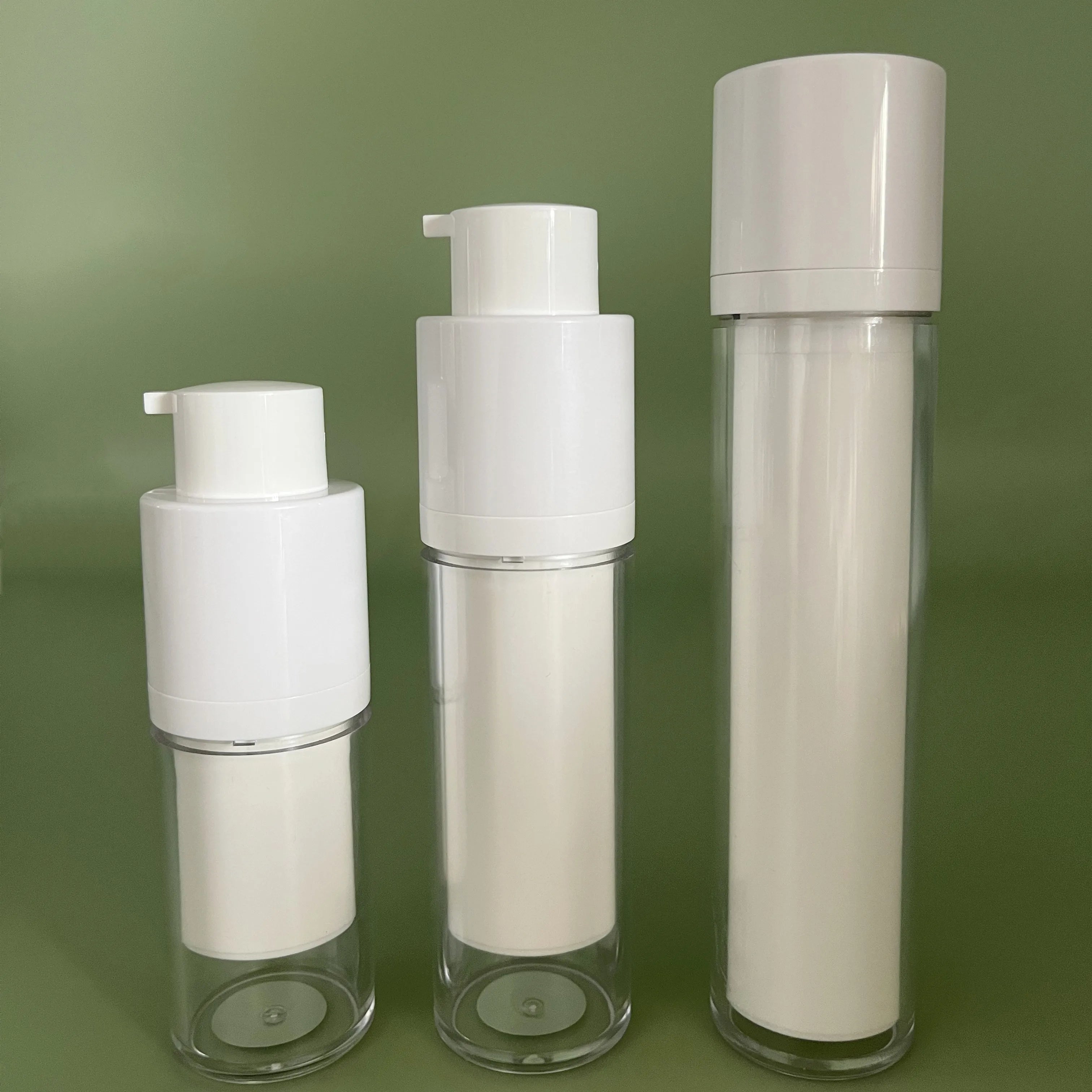 Stock Square 15ml 30ml 50ml Press Airless Liquid Foundation Face BB Cream Twist up Lotion Bottle Rotating Vacuum Sub Bottle