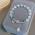 Hot Sale Healing 925 Sterling Silver Jewelry Cute Cat Eye Beads Bracelet Moonstone Zircon Star Butterfly Design for Women Girls