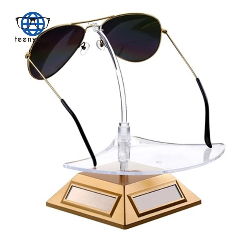 Teenyoun Solar Eye Glasses Showcase 360 Degree Display Stand Rotating for Sunglasses Show Holder Eyewear