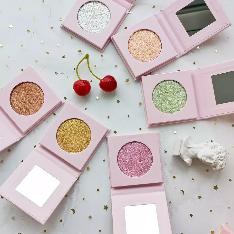 Makeup Wholesale Customize Logo Single 6 Colors Pressed Highlighter Cosmetics Private Label Lighten Skin Bronzer Highlighter