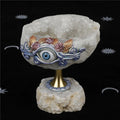 New Creative Natural Hollow Agate Crystal Cave Treasure Bowl Holy Grail Decoration Devil's Eye Magic Decoration