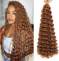 New Arrival Synthetic Deep Water Wave Crochet Hair Ready to Use High Temperature Fiber Dyed Hair Extension 22 Inch