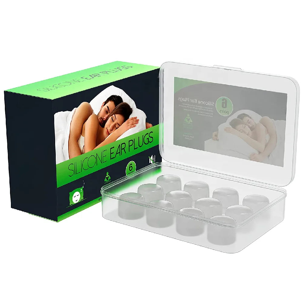 6 Silicone Wax Ear Plugs Noise Reduction Ear Protection for Swimming Sleeping Reusable Soft Silicone Mud Earplugs