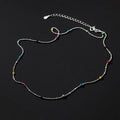 925 Sterling Silver Jewelry Rainbow Dot Beaded Necklace for Women Gifts