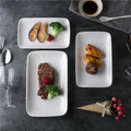 Nordic Porcelain Ceramic Restaurant Dinnerware Rectangular White Dinner Plate