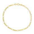 Hot Selling Ladies 925 Sterling Silver Gold Plated Figaro Anklet Chain Foot Ankle Bracelet Jewelry